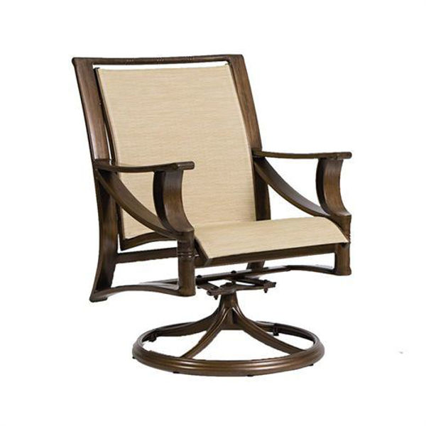 Picture of Woodard Arkadia Padded Sling Swivel Rocker Dining Arm Chair
