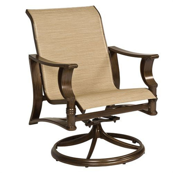 Picture of Woodard Arkadia Sling Swivel Rocker Dining Arm Chair