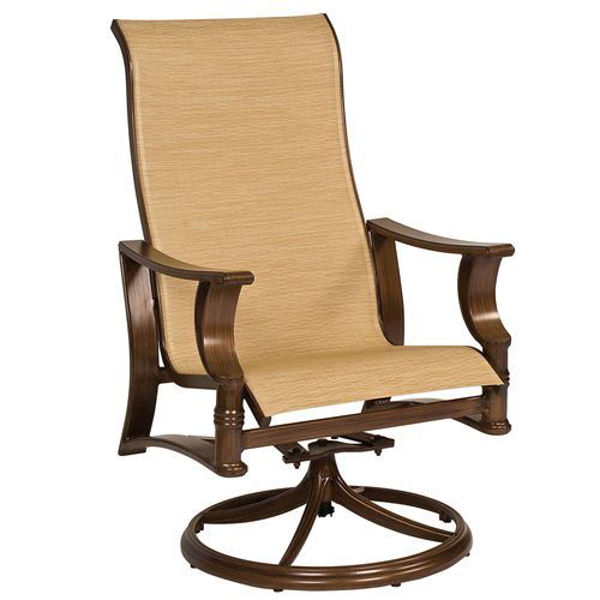 Picture of Woodard Arkadia Sling High Back Swivel Rocker Dining Arm Chair