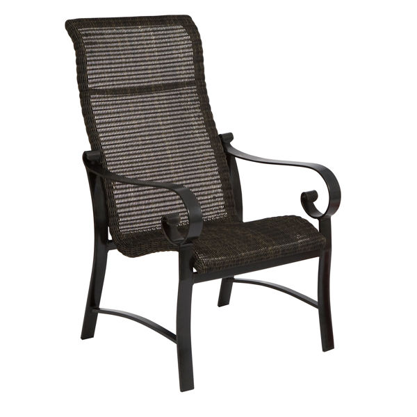 Picture of Woodard Belden Woven High Back Dining Arm Chair