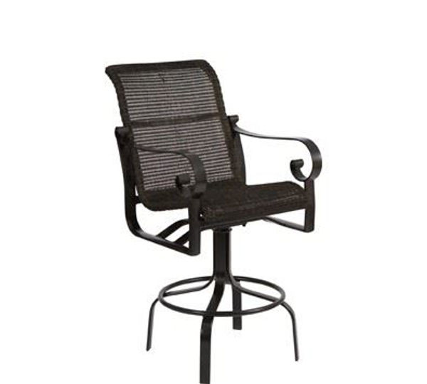 Picture of Woodard Belden Woven Swivel Bar Stool