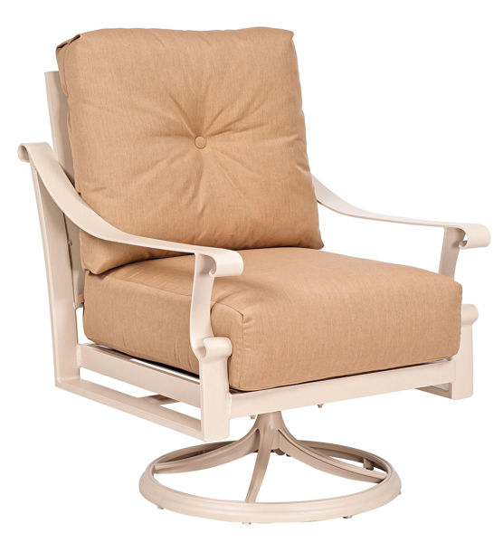 Picture of Woodard Bungalow Cushion Swivel Rocking Dining Chair