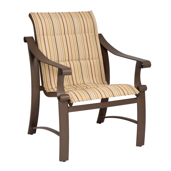 Picture of Woodard Bungalow Padded Sling Dining Arm Chair