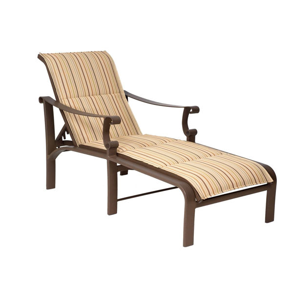 Picture of Woodard Bungalow Padded Sling Adjustable Chaise Lounge