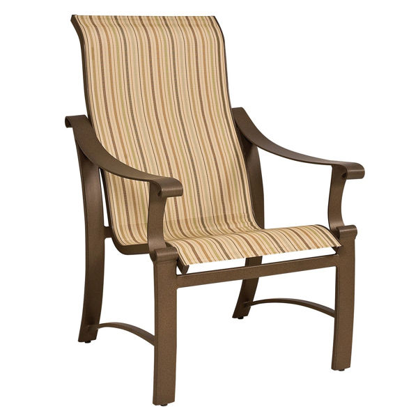 Picture of Woodard Bungalow Sling High Back Dining Arm Chair