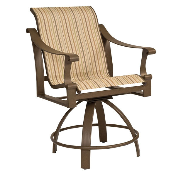 Picture of Woodard Bungalow Sling Swivel Counter Stool