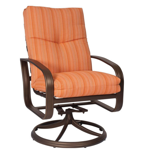 Picture of Woodard Cayman Isle Cushion Swivel Rocker Dining Arm Chair