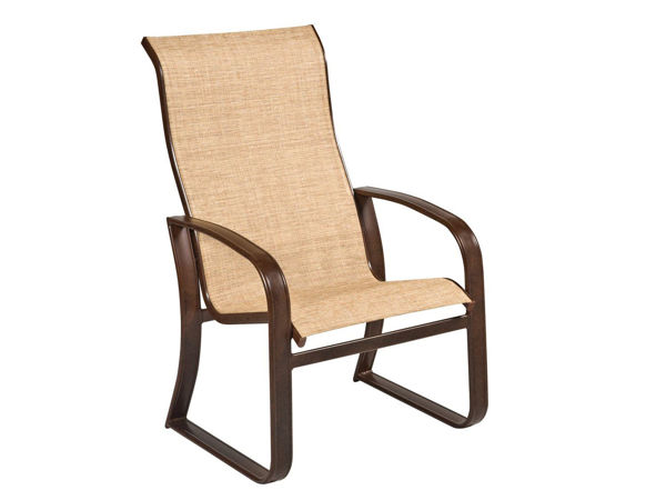 Picture of Woodard Cayman Isle Padded Sling High Back Dining Arm Chair