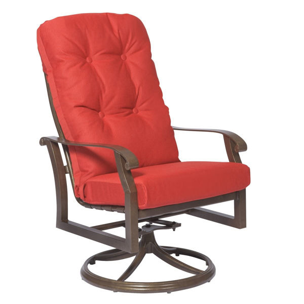Picture of Woodard Cortland Cushion High Back Swivel Rocker Dining Arm Chair