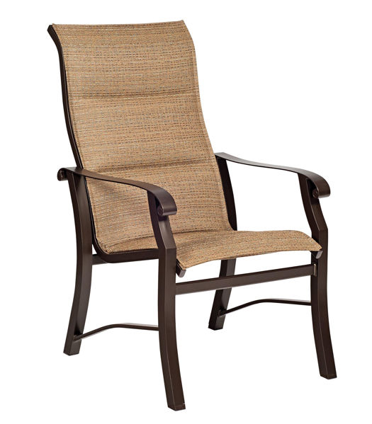 Picture of Woodard Cortland Padded Sling High Back Dining Arm Chair