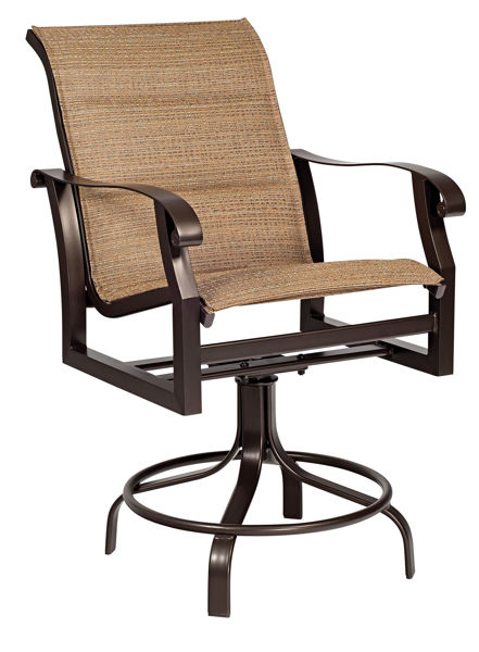 Picture of Woodard Cortland Padded Sling Swivel Counter Stool