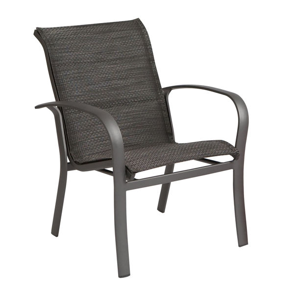 Picture of Woodard Fremont Padded Sling Dining Arm Chair - Stackable