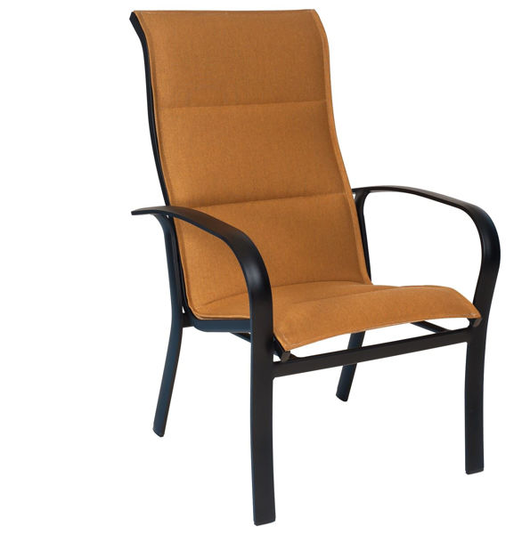 Picture of Woodard Fremont Padded Sling High Back Dining Arm Chair - Stackable