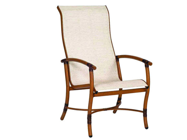 Picture of Woodard Glade Isle Padded Sling High Back Dining Arm Chair