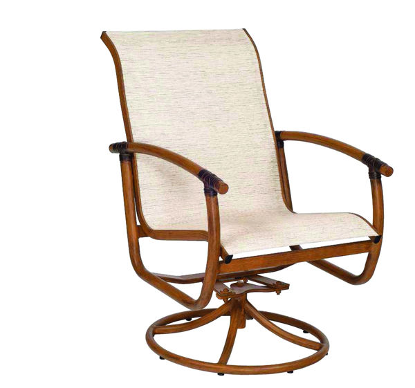 Picture of Woodard Glade Isle Sling Swivel Rocker Dining Arm Chair