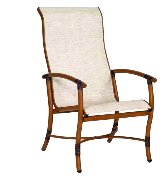 Picture of Woodard Glade Isle Sling High Back Dining Arm Chair