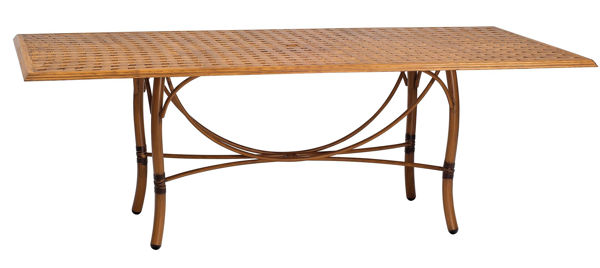 Picture of Woodard Glade Isle Tables Rectangular Dining Table with Thatch Top