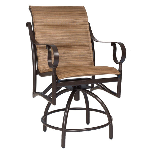 Picture of Woodard Ridgecrest Padded Sling Swivel Counter Stool