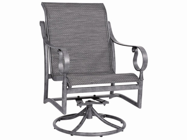 Picture of Woodard Ridgecrest Sling Swivel Rocker Dining Arm Chair