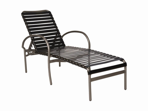 Picture of Woodard Rivington Strap Adjustable Chaise Lounge - Stackable