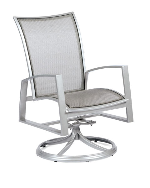 Picture of Woodard Wyatt Flex Sling Swivel Rocker Dining Arm Chair