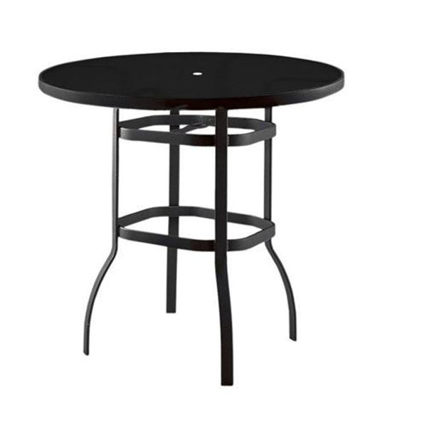 Picture of Woodard Deluxe Tables in Aluminum with Lattice Top 36" Round Bar Height Umbrella Table
