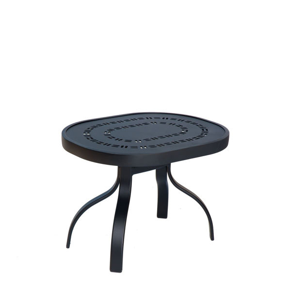 Picture of Woodard Deluxe Tables in Aluminum with Trellis Top 19' x 24' Rectangular End Table