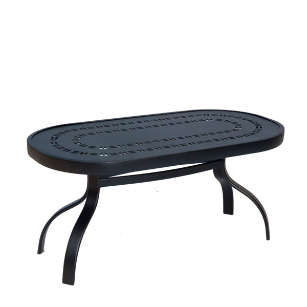 Picture of Woodard Deluxe Tables in Aluminum with Trellis Top 19' x 37' Rectangular Coffee Table