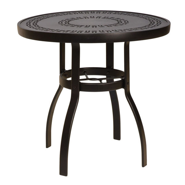 Picture of Woodard Deluxe Tables in Aluminum with Trellis Top 30" Round Dining Table