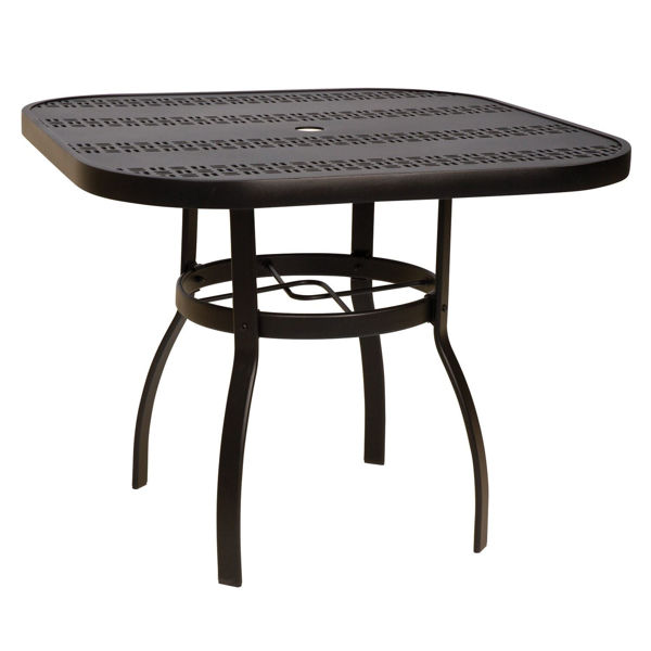 Picture of Woodard Deluxe Tables in Aluminum with Trellis Top 36" Square Umbrella Table