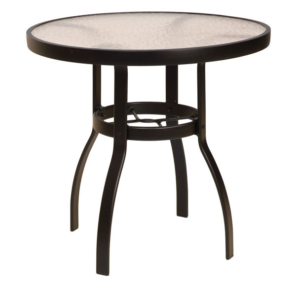 Picture of Woodard Deluxe Tables in Aluminum with Acrylic Top 30" Round Dining Table