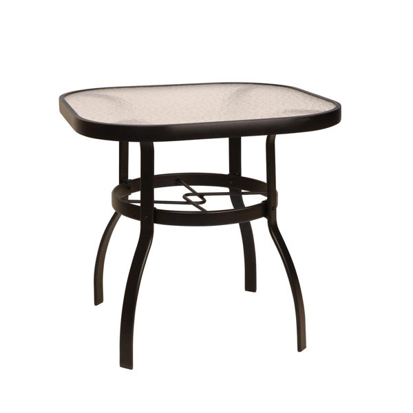Picture of Woodard Deluxe Tables in Aluminum with Acrylic Top 30" Square Dining Table