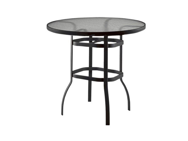 Picture of Woodard Deluxe Tables in Aluminum with Acrylic Top 36" Round Bar Height Umbrella Table