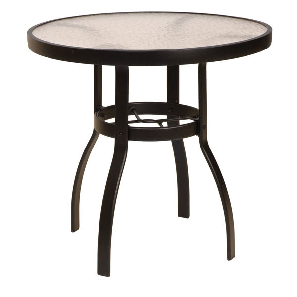 Picture of Woodard Deluxe Tables in Aluminum with Obscure Glass 30" Round Dining Table