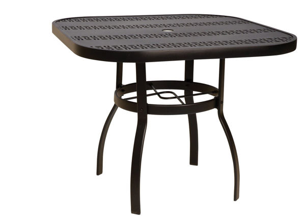 Picture of Woodard Deluxe Tables in Aluminum with Obscure Glass 36" Square Umbrella Table