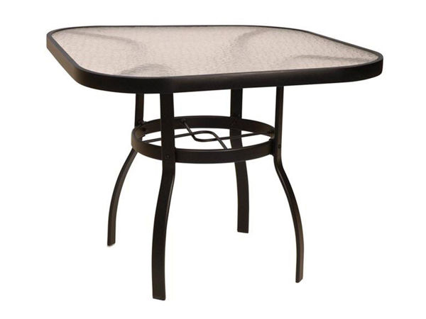 Picture of Woodard Deluxe Tables in Aluminum with Obscure Glass 42" Square Dining Table