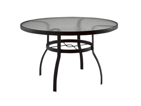 Picture of Woodard Deluxe Tables in Aluminum with Obscure Glass 54" Round Umbrella Table