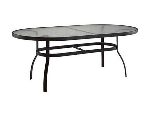 Picture of Woodard Deluxe Tables in Aluminum with Obscure Glass 42' x 74' Oval Dining Table