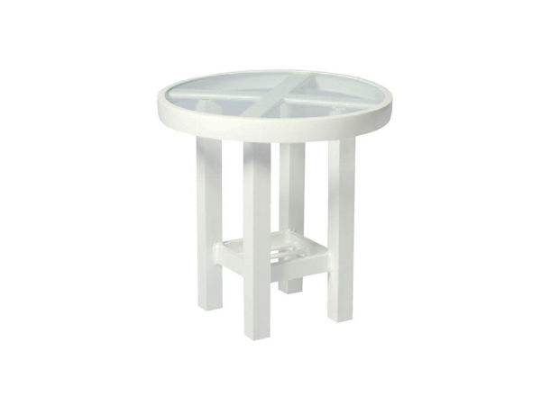 Picture of Woodard Elite Tables in Aluminum with Obscure Glass 18" Round End Table