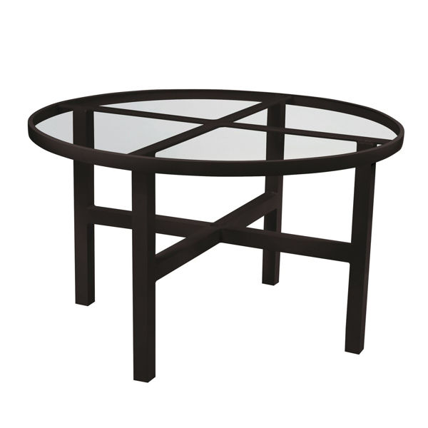 Picture of Woodard Elite Tables in Aluminum with Clear Glass 48" Round Dining Table