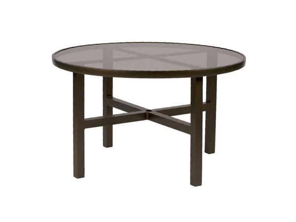 Picture of Woodard Elite Tables in Aluminum with Bronze Glass 48" Round Dining Table