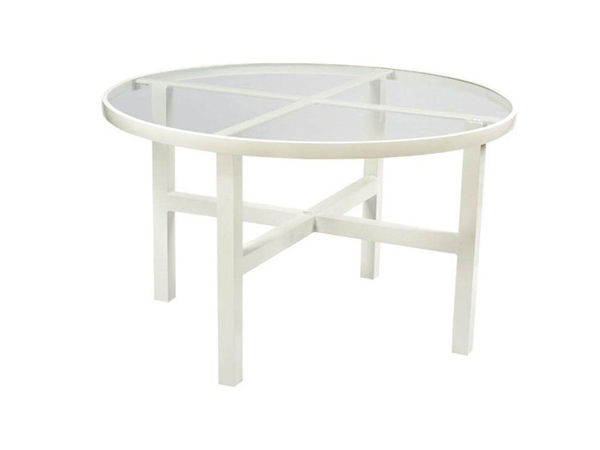 Picture of Woodard Elite Tables in Aluminum with Acrylic Top 48" Round Umbrella Dining Table