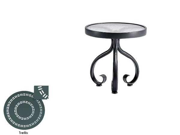 Picture of Woodard Ramsgate Tables in Aluminum with Trellis Top 18" Round End Table