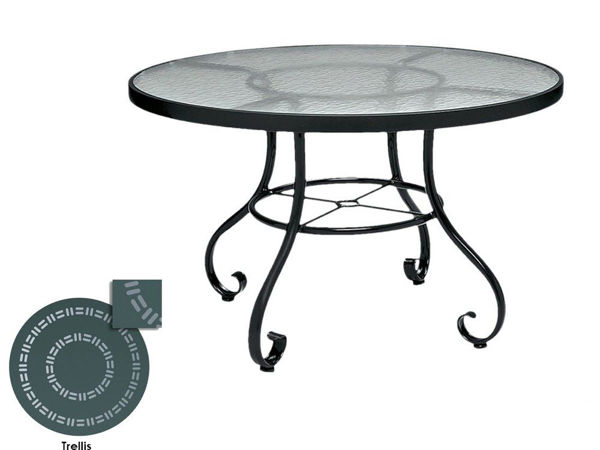 Picture of Woodard Ramsgate Tables in Aluminum with Trellis Top 36" Round Umbrella Table
