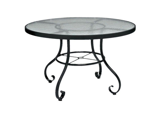 Picture of Woodard Ramsgate Tables in Aluminum with Acrylic Top 36" Round Dining Table