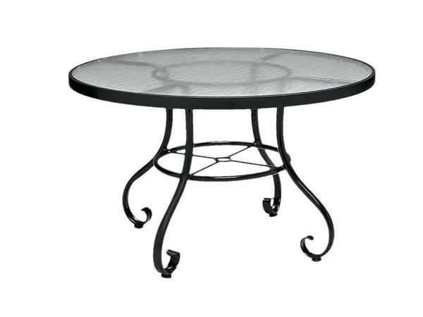 Picture of Woodard Ramsgate Tables in Aluminum with Acrylic Top 48" Round Dining Table