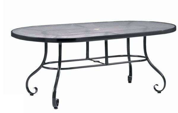 Picture of Woodard Ramsgate Aluminum with Obscure Glass 42' x 74' Oval Dining Table