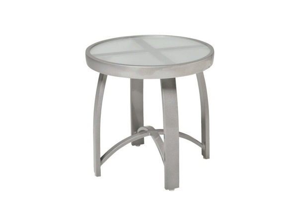 Picture of Woodard Wyatt Aluminum with Clear Glass 18" Round End Table