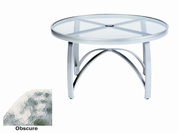 Picture of Woodard Wyatt Aluminum with Obscure Glass 54" Round Umbrella Table