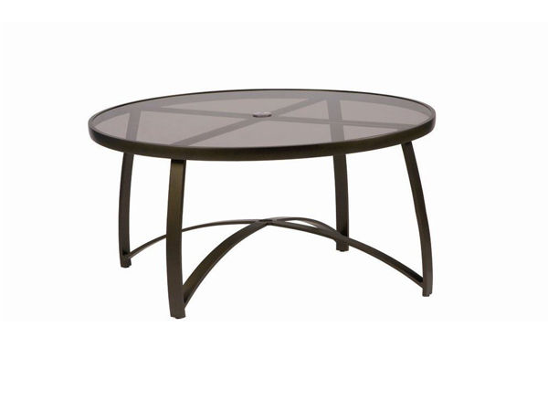 Picture of Woodard Wyatt Aluminum with Bronze Glass 36" Round Umbrella Coffee Table